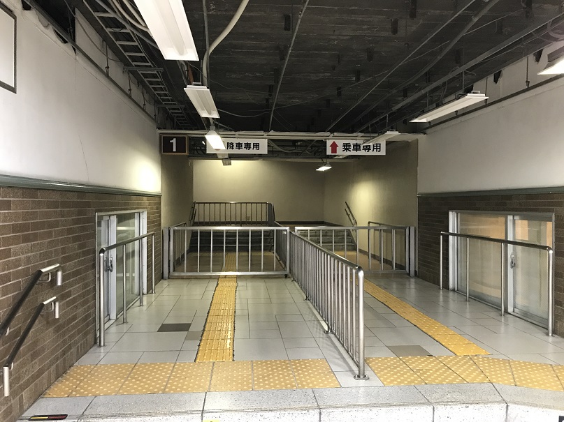 神戸駅1番線の改札口