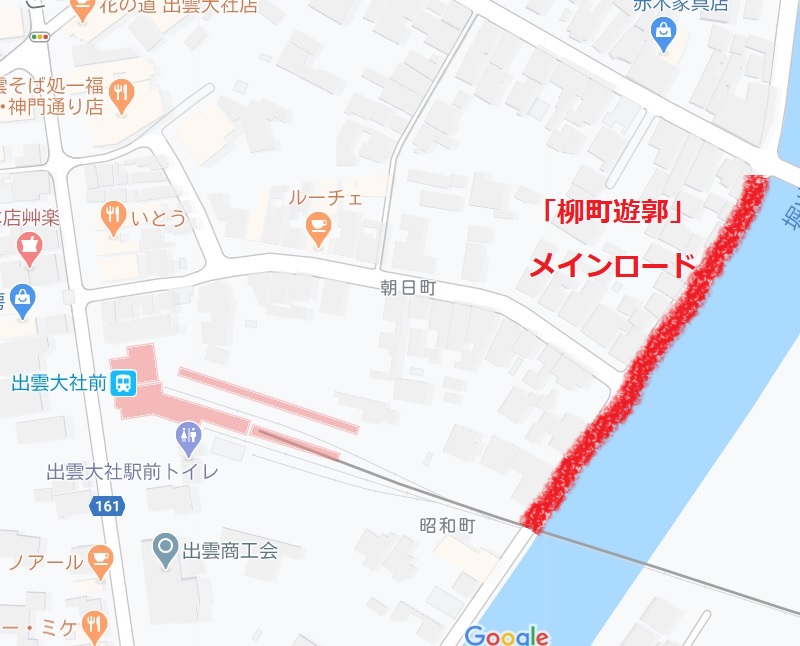 大社柳町遊郭赤線地図