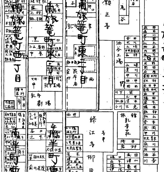 1951乳守遊郭住宅地図