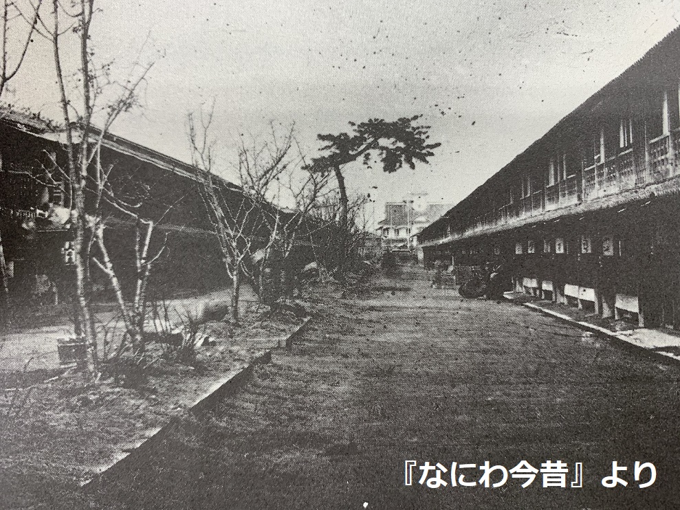 明治2年松島遊廓開設時の桜筋.
『なにわ今昔』より