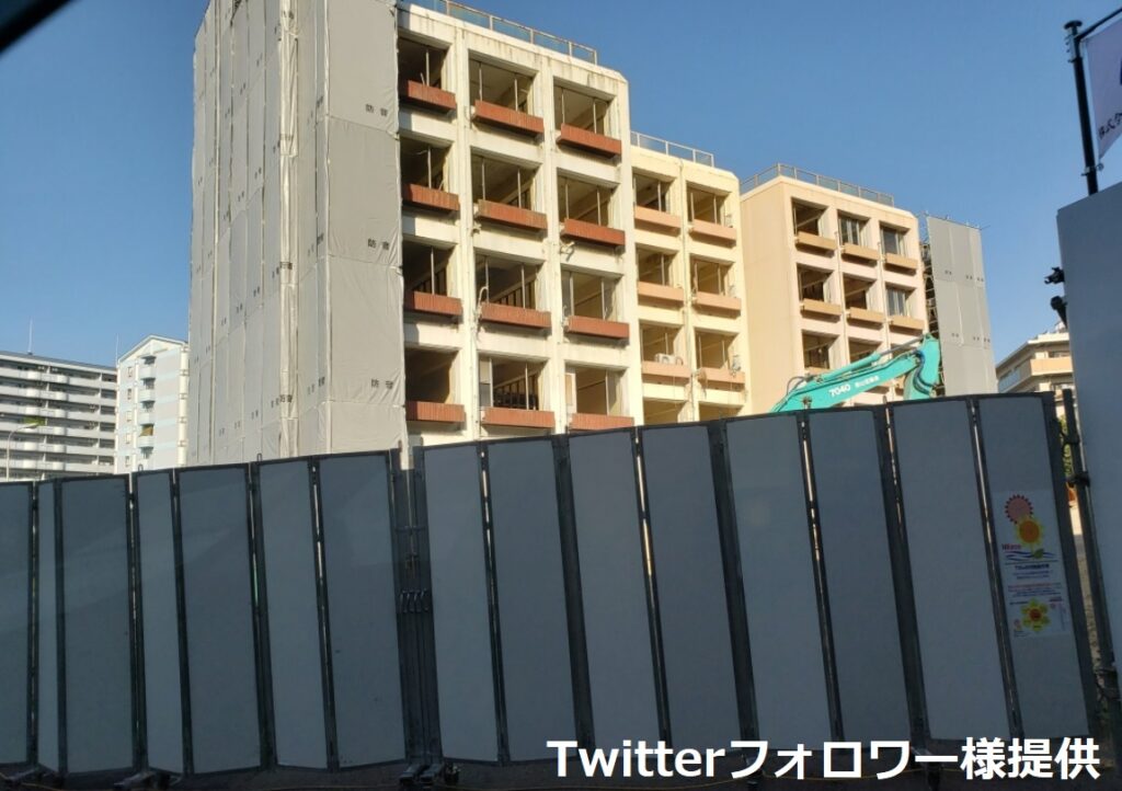 ヤングタウンにれの町取り壊し、解体