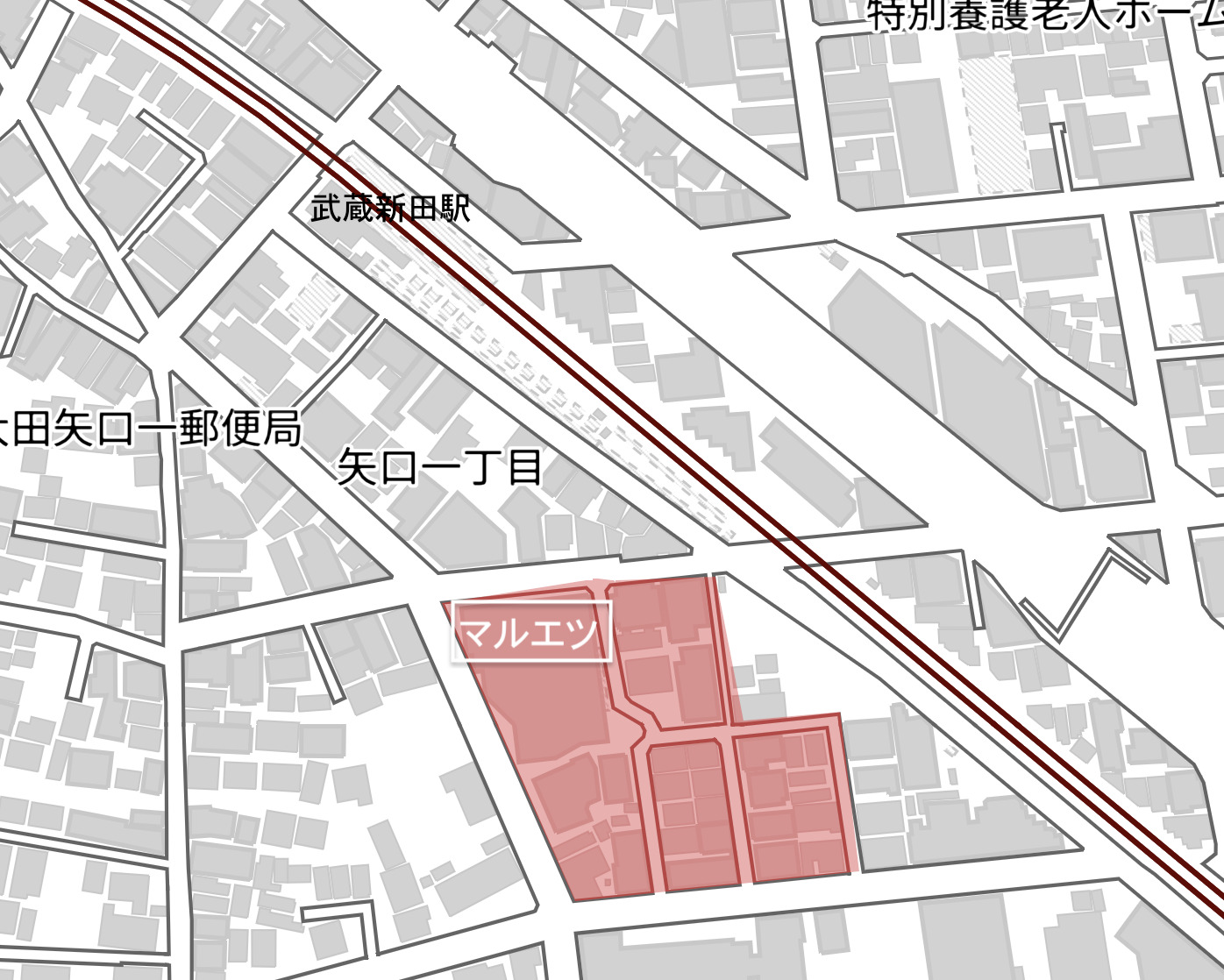 武蔵新田の赤線地図