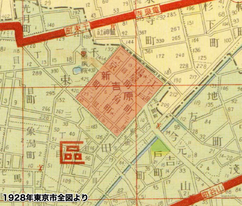 昭和初期の吉原の地図