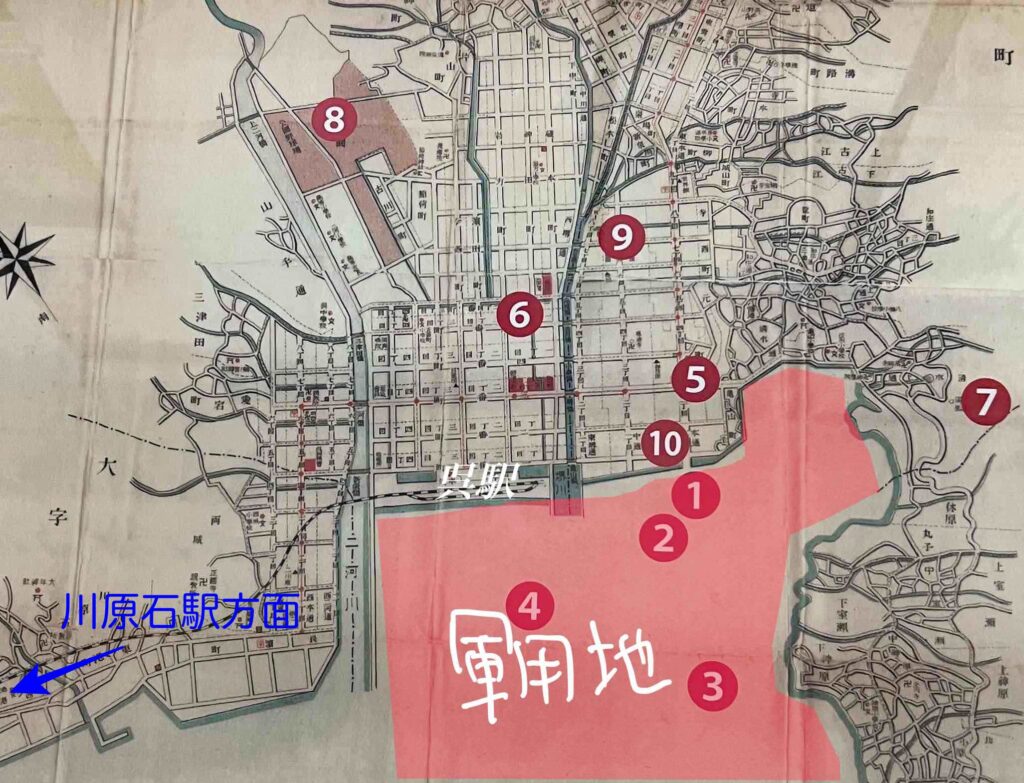 昭和16年呉市地図と海軍の土地