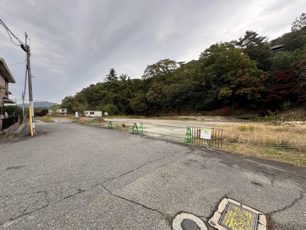 現在の国鉄有馬線有馬駅の跡。ホームと思われる所