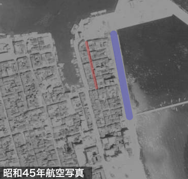 洲本遊郭跡の航空写真