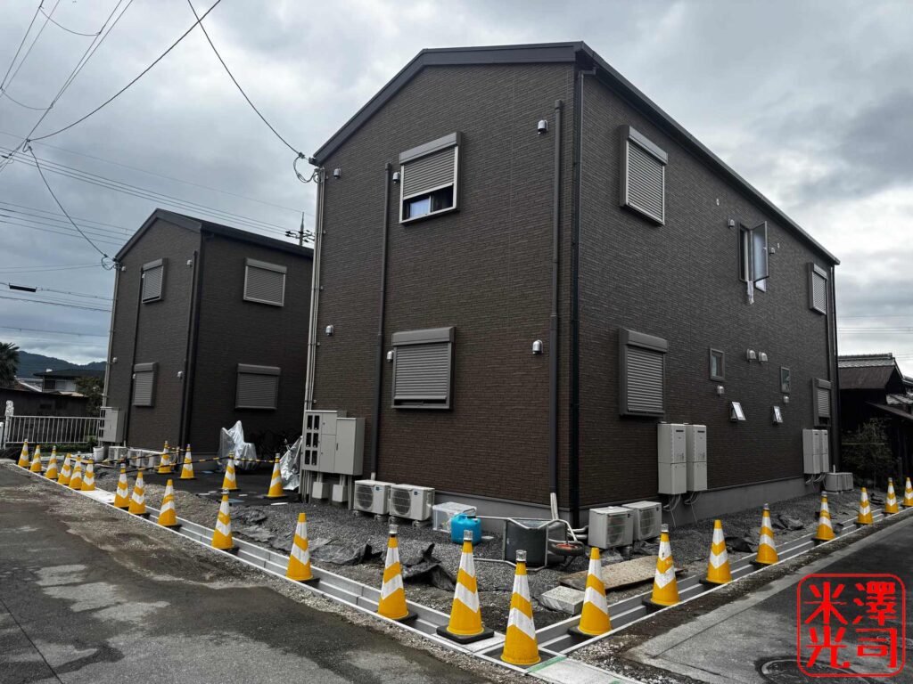 篠山遊郭(京口新地)の元大正楼。2025年時点でアパートが建っている。