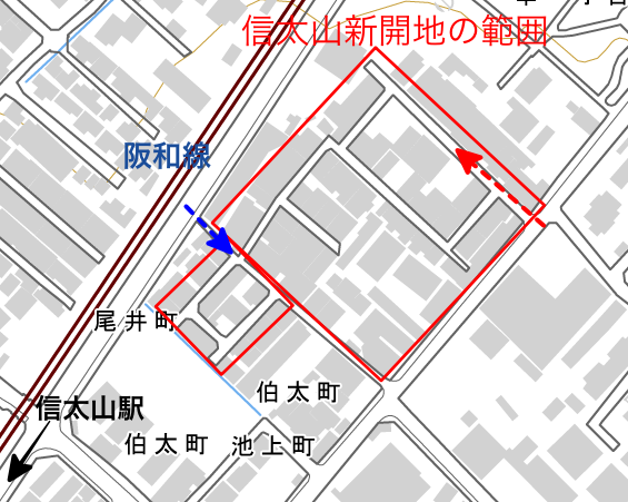 信太山新地の地図